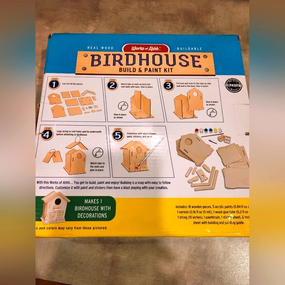 Works of Ahhh Craft Set - Birdhouse Buildable Paint Kit - Picture 2 of 2